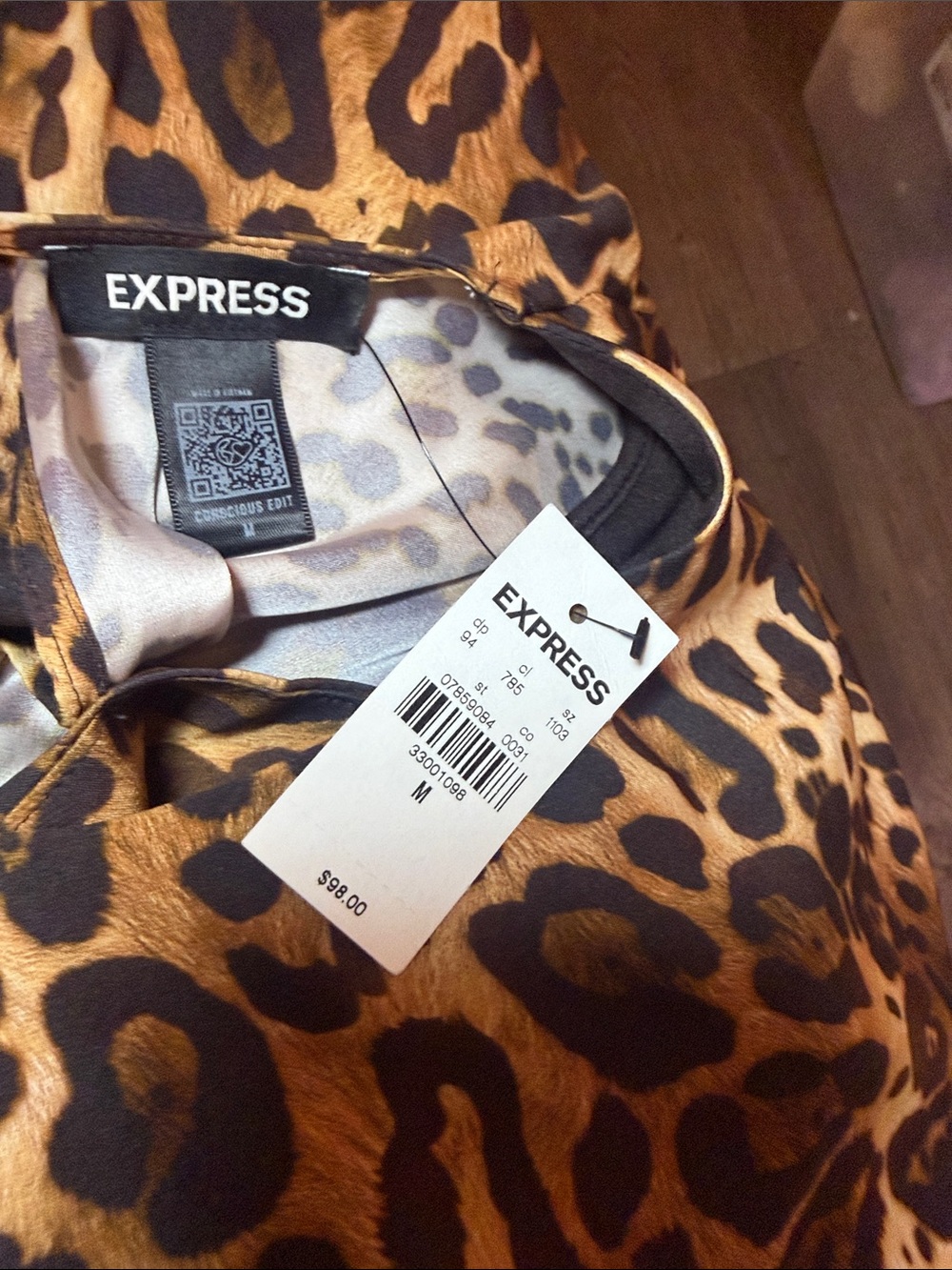 Express Leopard-Print Midi Dress in Brown and Black - Picture 7 of 8